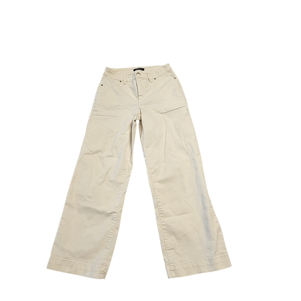 d.jeans‎ Cream Wide Leg High Rise Pants Womens Size 4 Off-White Trousers